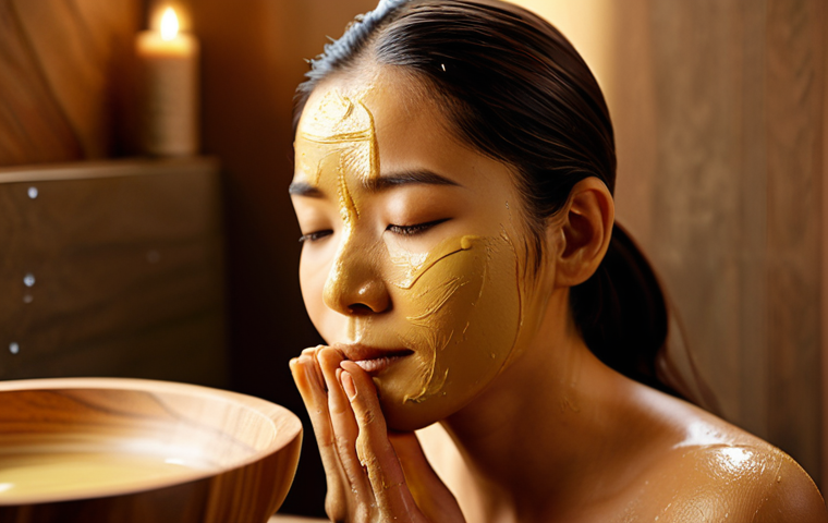 천연비누 모공 케어 - **Multani Mitti Cleansing:** "Close-up of Multani Mitti clay being mixed with water, creating a smoo...