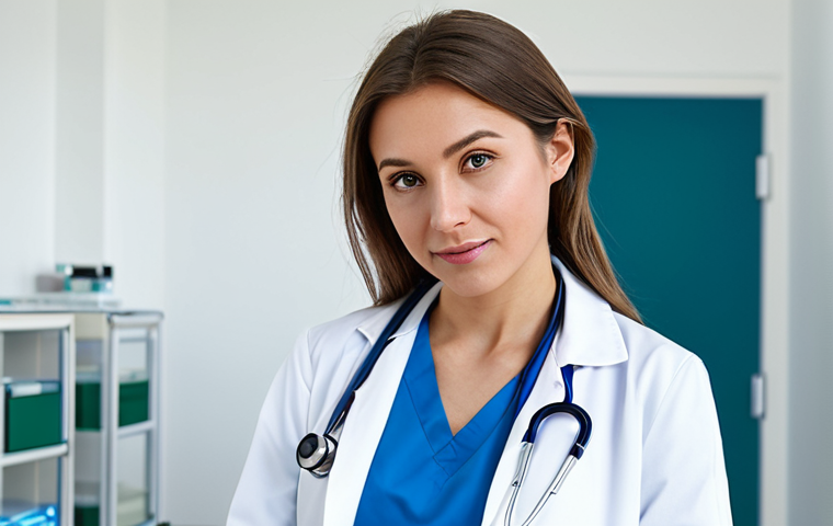 천연비누 냄새 - A professional businesswoman in a modest business suit, sitting at a desk in a modern office, fully ...