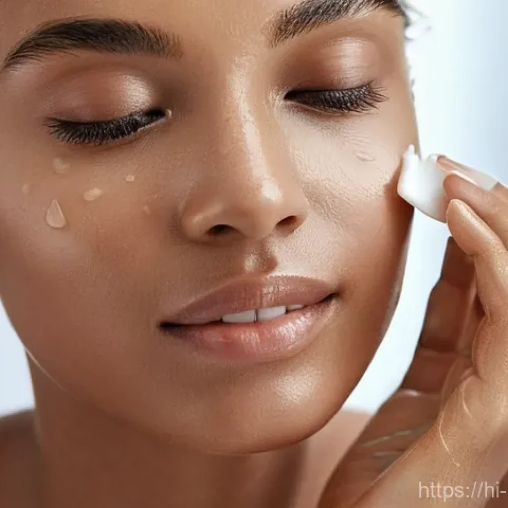 천연비누 안티에이징 - **Prompt:** A serene close-up of a woman in her late 20s or early 30s, gently washing her face with ...