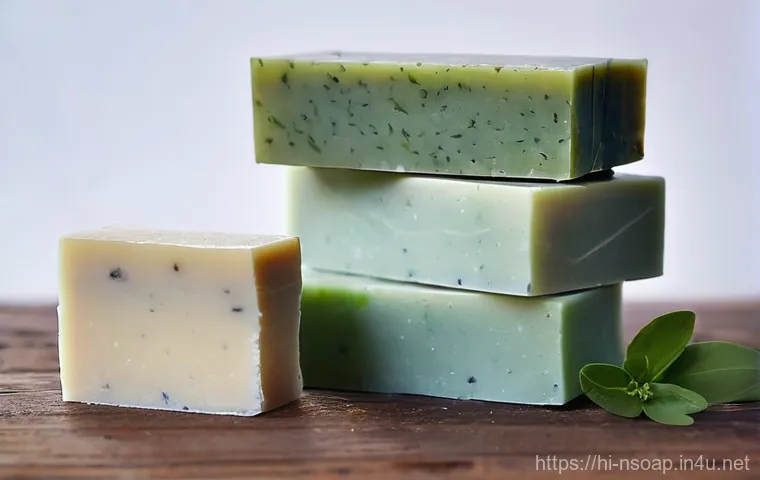 천연비누 판매 - **Prompt:** A serene and captivating close-up image showcasing a collection of handcrafted natural s...