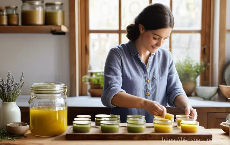 천연비누 화학물질 - **Prompt:** "A still-life composition creatively contrasting the ingredients of chemical and natural...