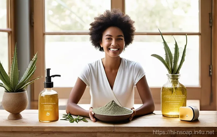 천연비누 모공 축소 - **Prompt:** "A serene, well-lit studio setting featuring a diverse group of women (ranging from late...