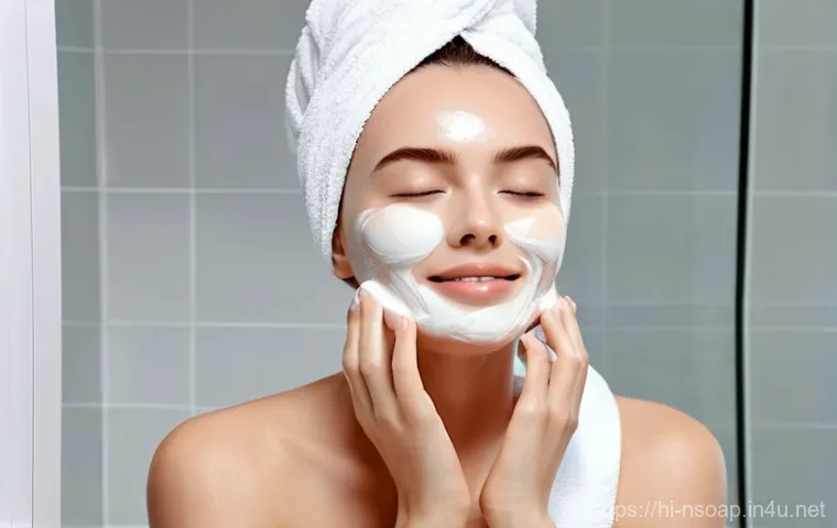 천연비누 모공 축소 - **Prompt:** "A serene, well-lit studio setting featuring a diverse group of women (ranging from late...