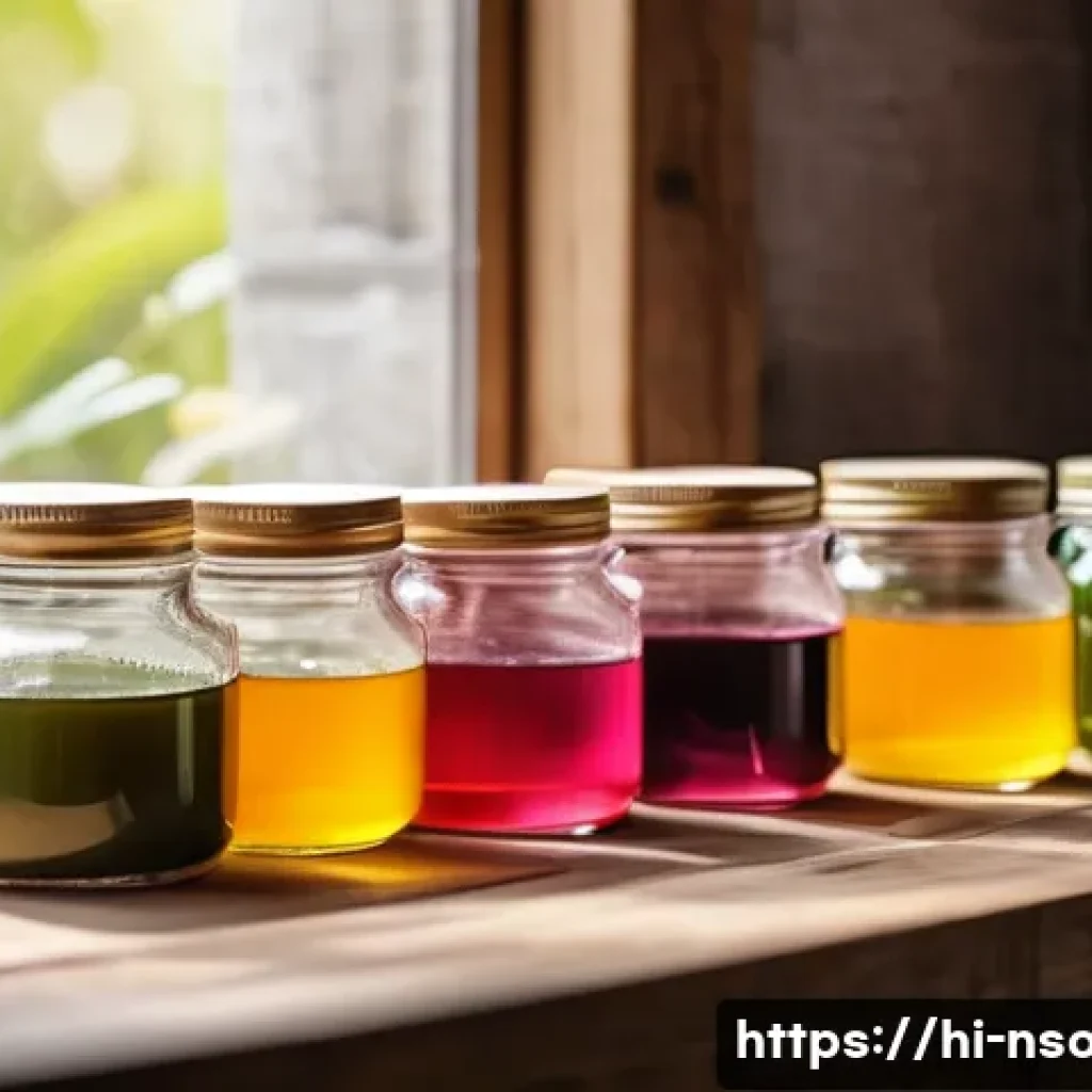 천연비누 제작 과정 - A vibrant, rustic kitchen scene showcasing the process of natural soap making with organic ingredien...